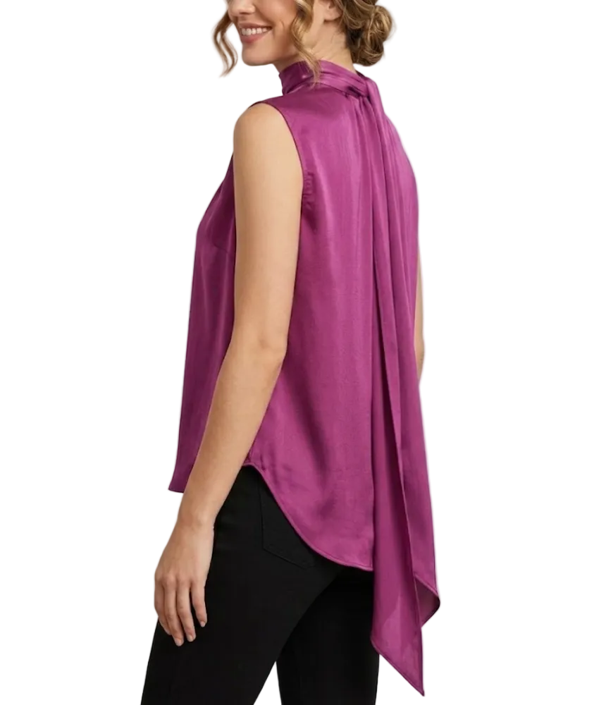 Timeless & Elegant Sleeveless Wrap-Tie Neck Blouses - B4-TOP-B13