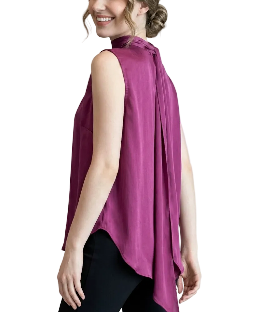 Timeless & Elegant Sleeveless Wrap-Tie Neck Blouses - B4-TOP-B13