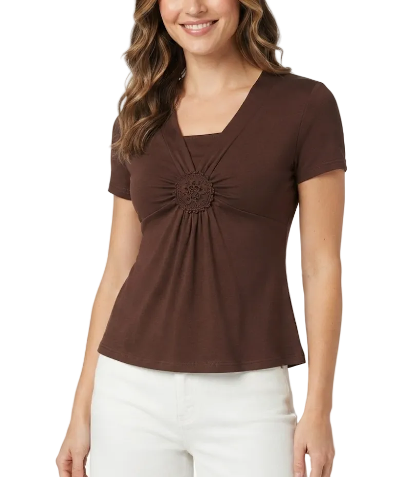 Timeless & Elegant V-neck Short Sleeve Tops for Women - BP-B20 -TOP-10