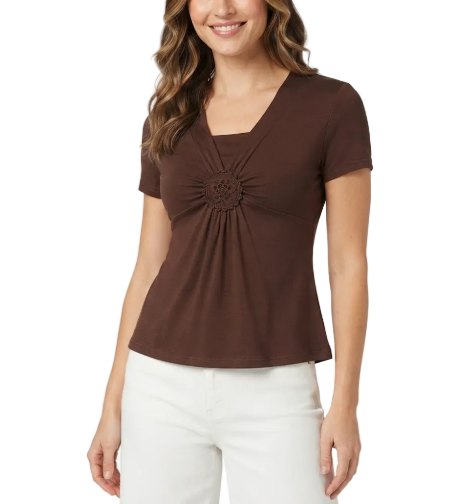 Timeless & Elegant V-neck Short Sleeve Tops for Women - BP-B20 -TOP-10