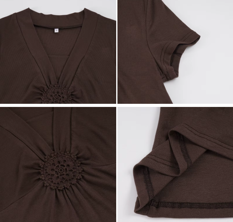 Timeless & Elegant V-neck Short Sleeve Tops for Women - BP-B20 -TOP-10