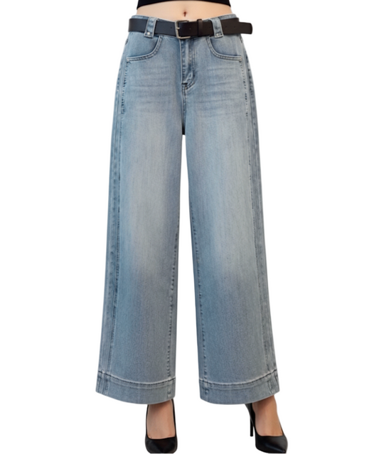 Trendy & Elegant High Waist Straight Wide Leg Women's Jeans - B6-JP-631