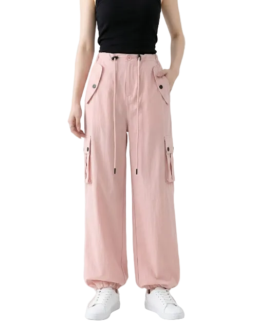 Trendy & Comfy High Waist Joggers Cargo Pants for Women - B2-CARGO-CP-399