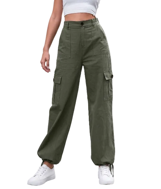 Trendy & Comfy High Waist Joggers Cargo Pants for Women - B2-CARGO-CP-402