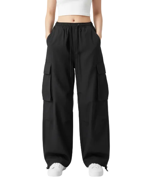 Trendy & Comfy High Waist Wide Leg Joggers Cargo Pants for Women - B2-CARGO-CP-411