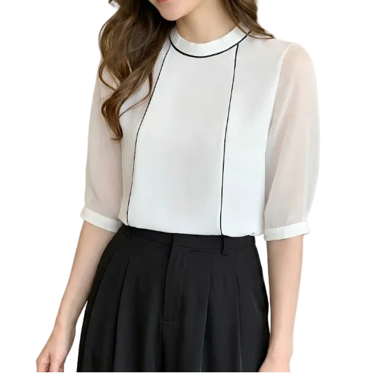 Trendy & Elegant Chiffon Blouse Shirt  for Women - SM-9 - TOP -13