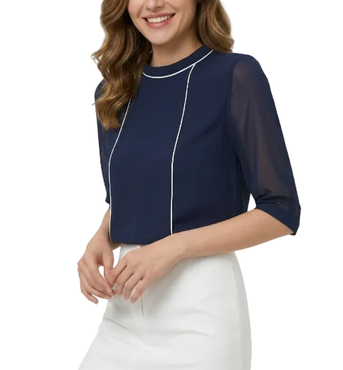 Trendy & Elegant Chiffon Blouse Shirt  for Women - SM-9 - TOP -13