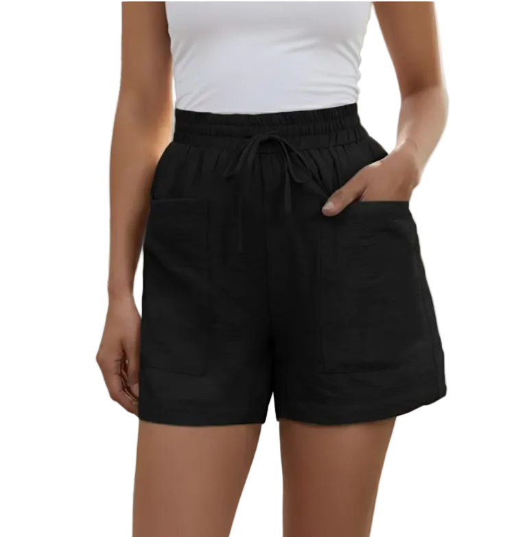 Trendy & Elegant Comfy Elastic Waist Pockets Soft Shorts for Women - B1-SH-15
