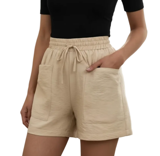 Trendy & Elegant Comfy Elastic Waist Pockets Soft Shorts for Women - B1-SH-15