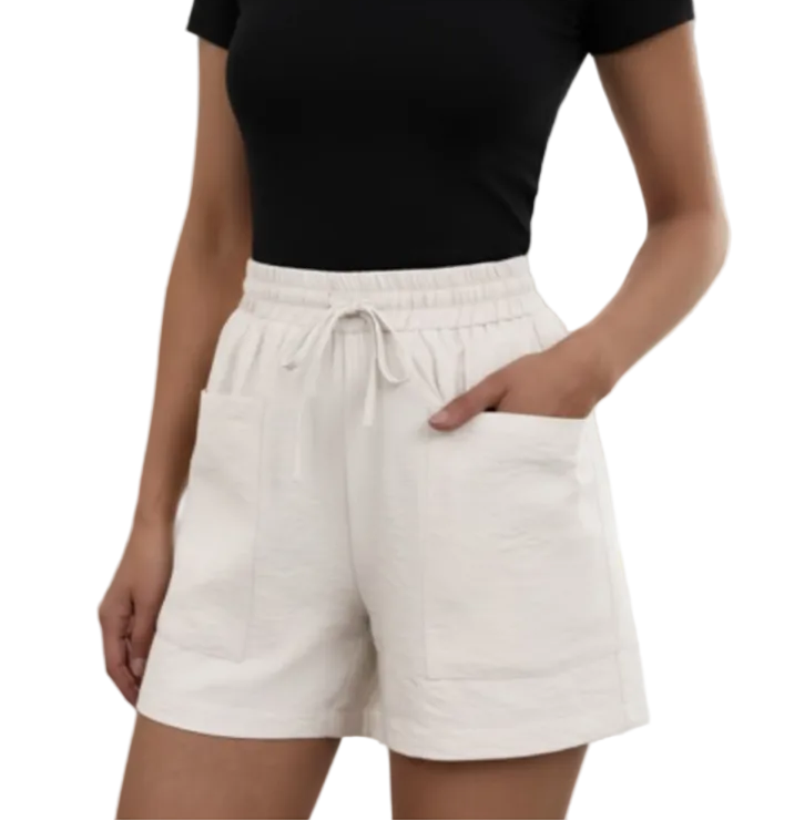Trendy & Elegant Comfy Elastic Waist Pockets Soft Shorts for Women - B1-SH-15