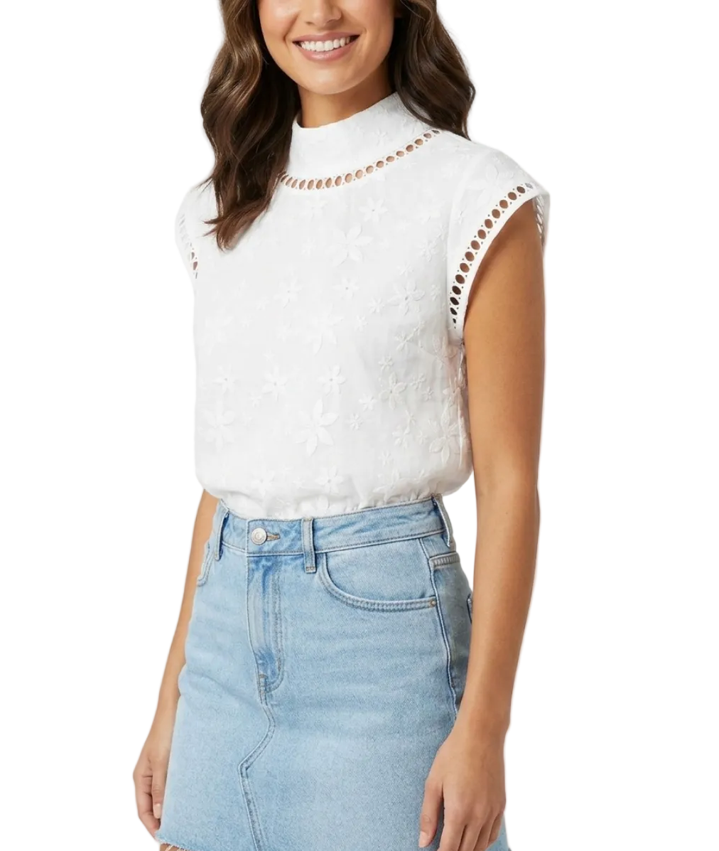 Trendy & Elegant Embroidered Cotton Tunic Shirt - SM8-TOP-08