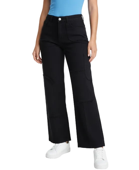 Trendy & Elegant Frayed High Waist Denim Pants for Women - B1-JP-N-33
