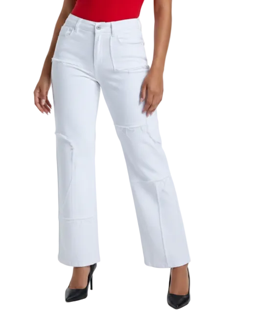 Trendy & Elegant Frayed High Waist Denim Pants for Women - B1-JP-N-33