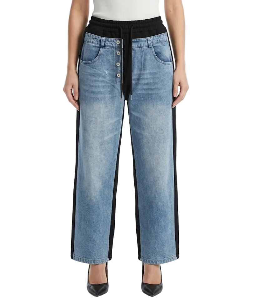 Trendy & Elegant High Waist Jogger Denim Jeans for Women - B6-JP-671