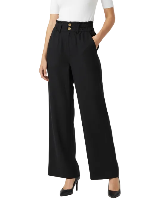 Trendy & Elegant High Waisted Casual Cotton Linen Wide Leg Women's Pants - B6-JP-684