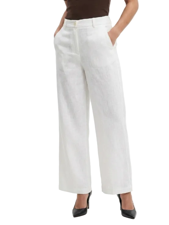 Trendy & Elegant High Waisted Cotton Linen Wide Leg Women's Pants - B6-JP-685