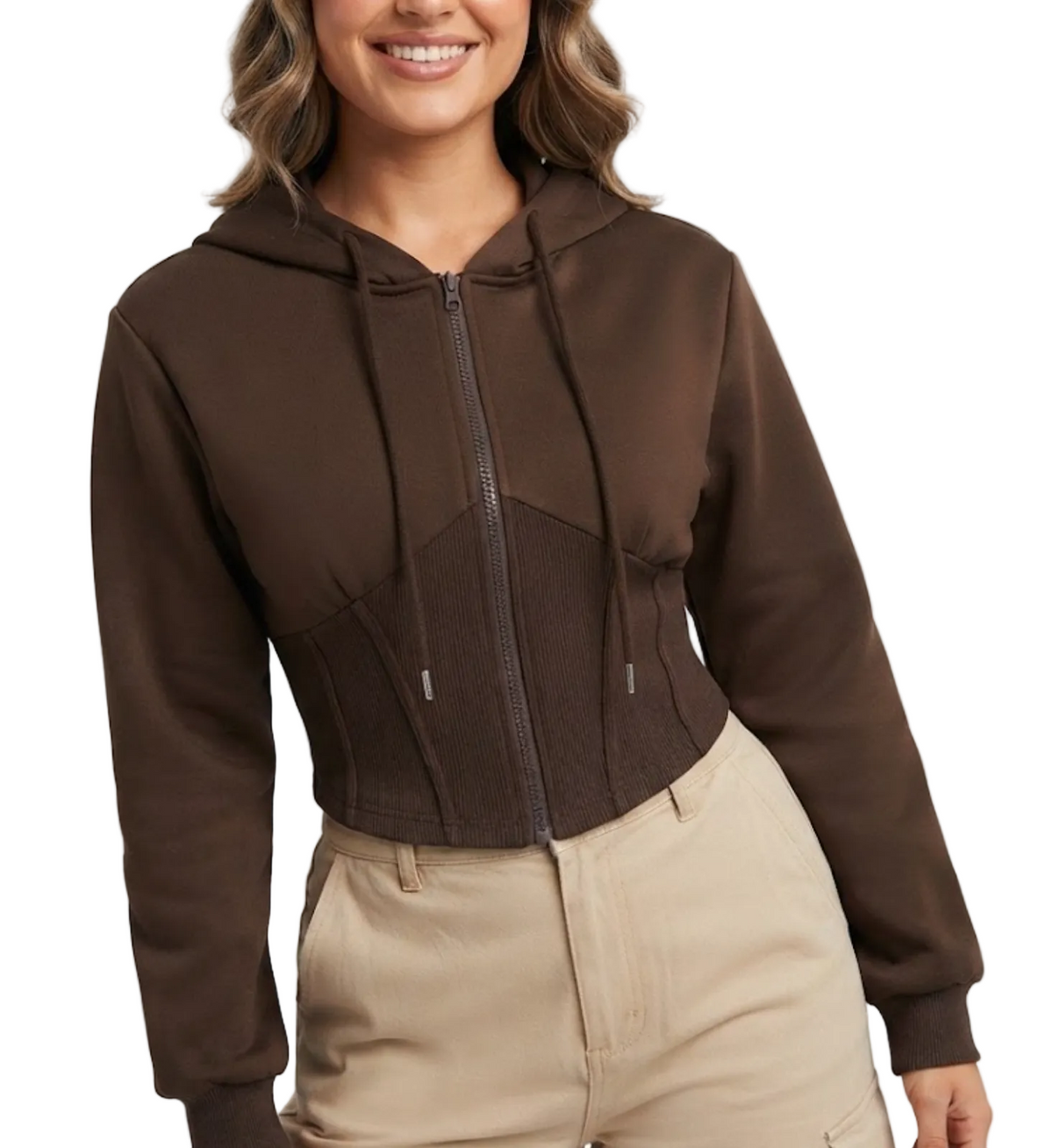 Trendy & Elegant Hooded Zip-Up Slim Comfy Fitted Waist Jackets for Women - BP-B20 -JKT-02