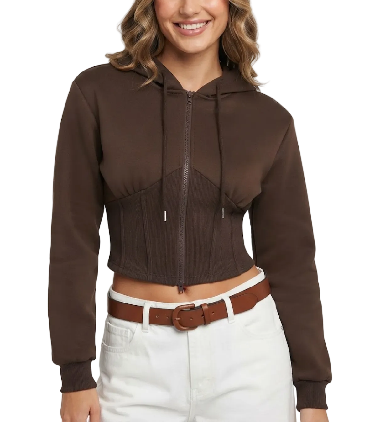 Trendy & Elegant Hooded Zip-Up Slim Comfy Fitted Waist Jackets for Women - BP-B20 -JKT-02
