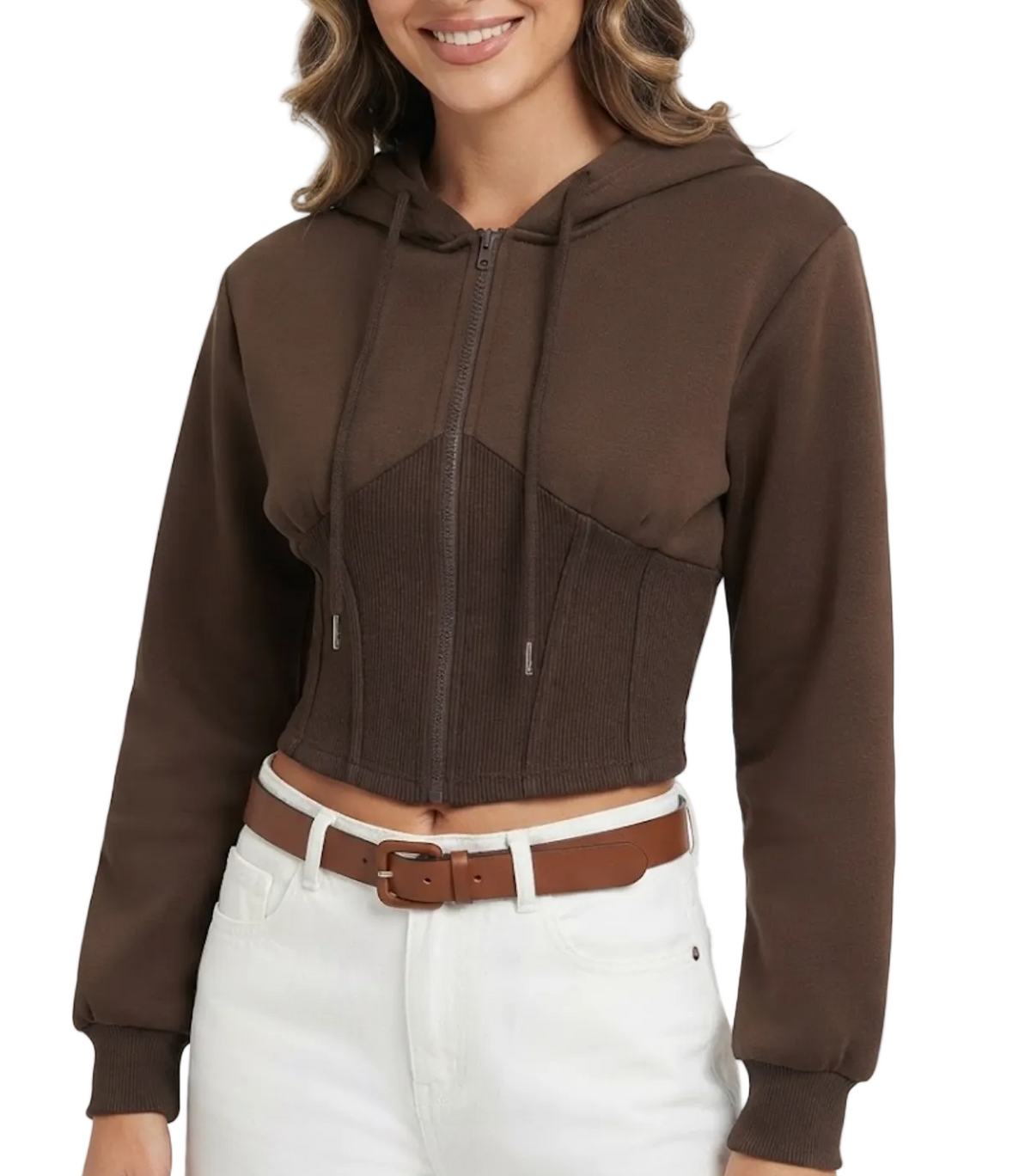 Trendy & Elegant Hooded Zip-Up Slim Comfy Fitted Waist Jackets for Women - BP-B20 -JKT-02