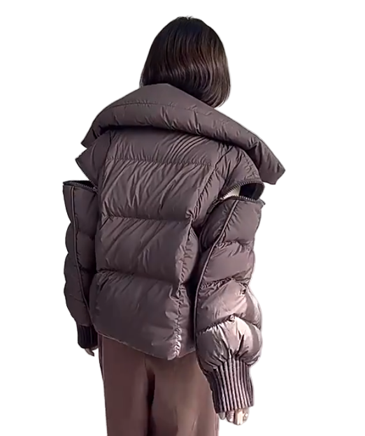 Timeless & Elegant Lightweight 90% White Duck Down Quilted Lapel Collar Warm Parka Jacket for Women - B12-JKT-45