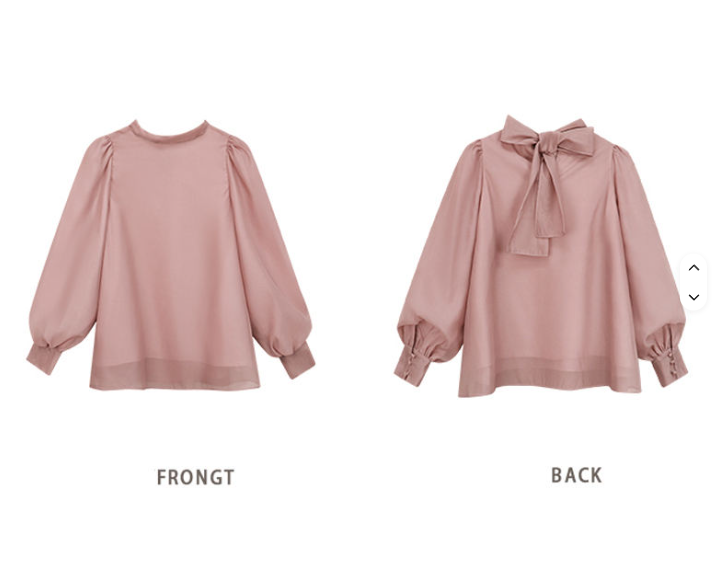 Trendy & Elegant Long Sleeve A-line Loose-Fit Back Bow Neck Blouses for Women - B13-TOP-323