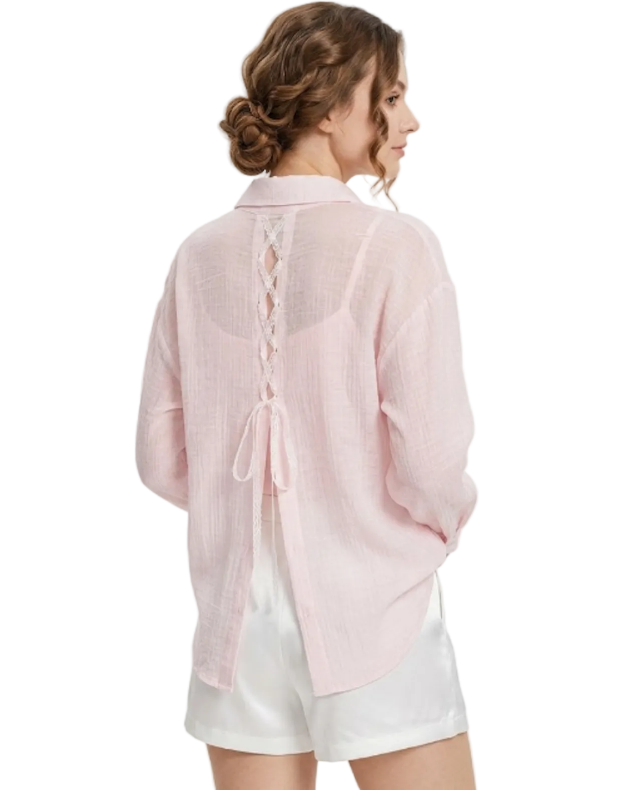 Trendy & Elegant Long Sleeve Back Slit Blouses for Women - B6-TOP-B39