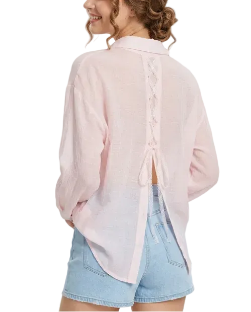 Trendy & Elegant Long Sleeve Back Slit Blouses for Women - B6-TOP-B39