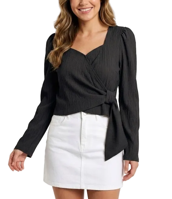 Trendy & Elegant Long Sleeve Blouse for WomenTOP-B1-BL-252