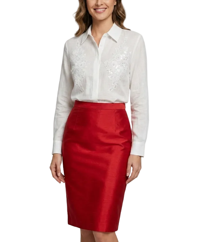 Trendy & Elegant Long Sleeve Embroidered Shirts for Women  -B6-TOP-B747