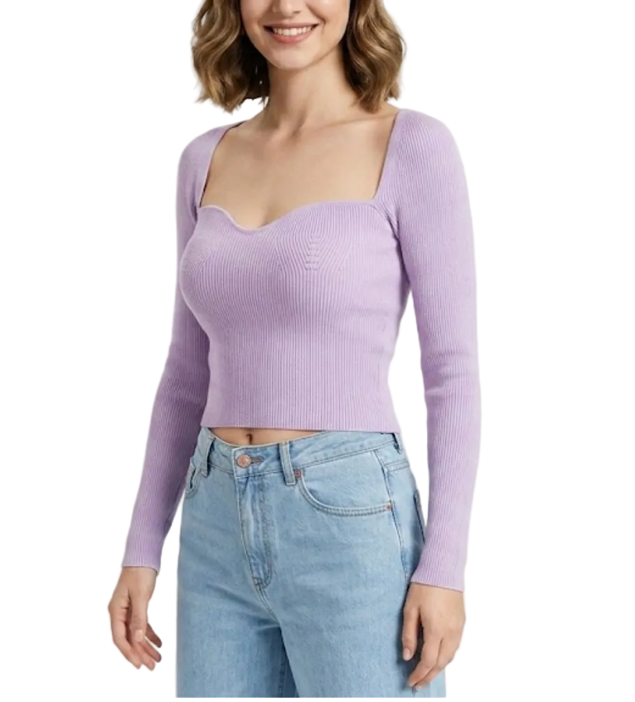 Trendy & Elegant Long Sleeve Ribbed Blouses for Women - B1-TOP-V161