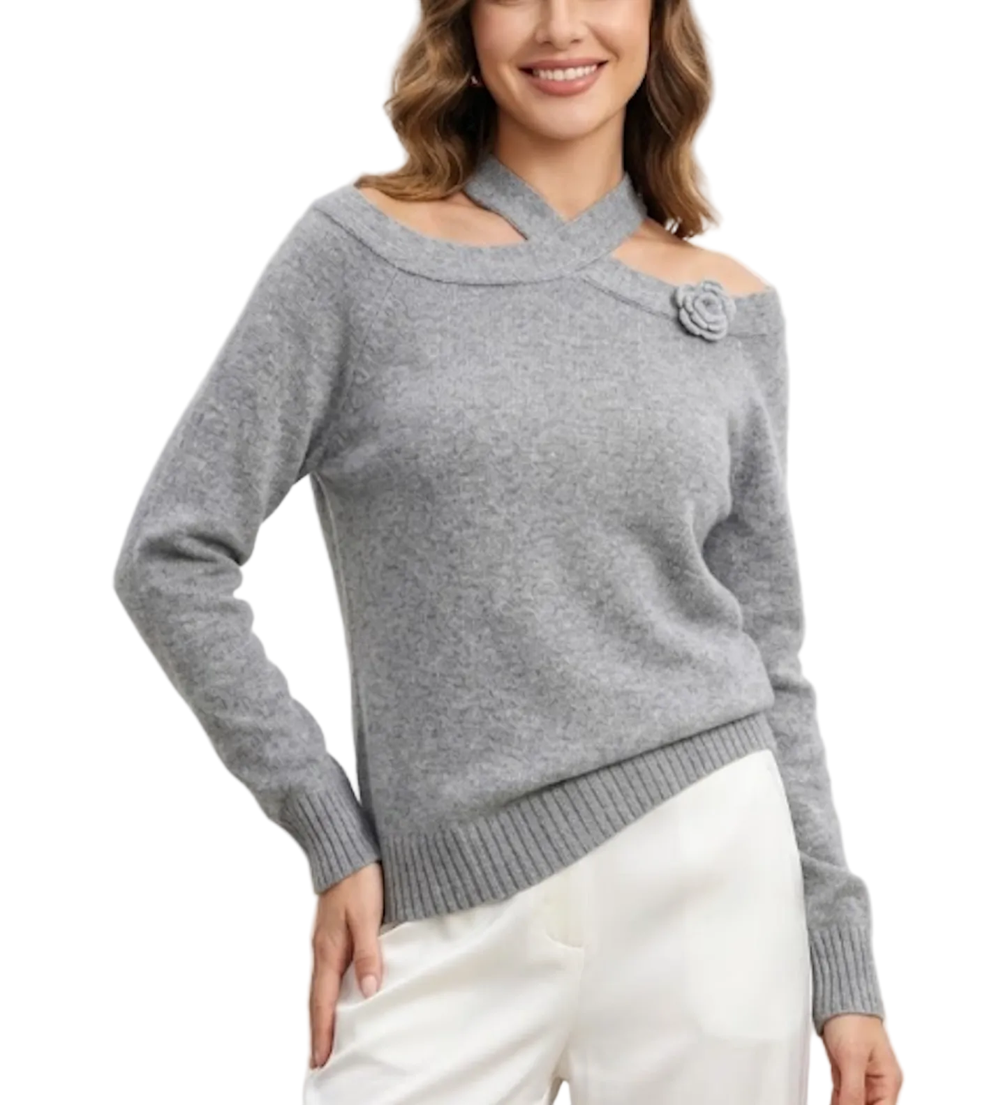 Trendy & Elegant Long Sleeve Knitted Sweater Blouses for Women  -B6-TOP-B786