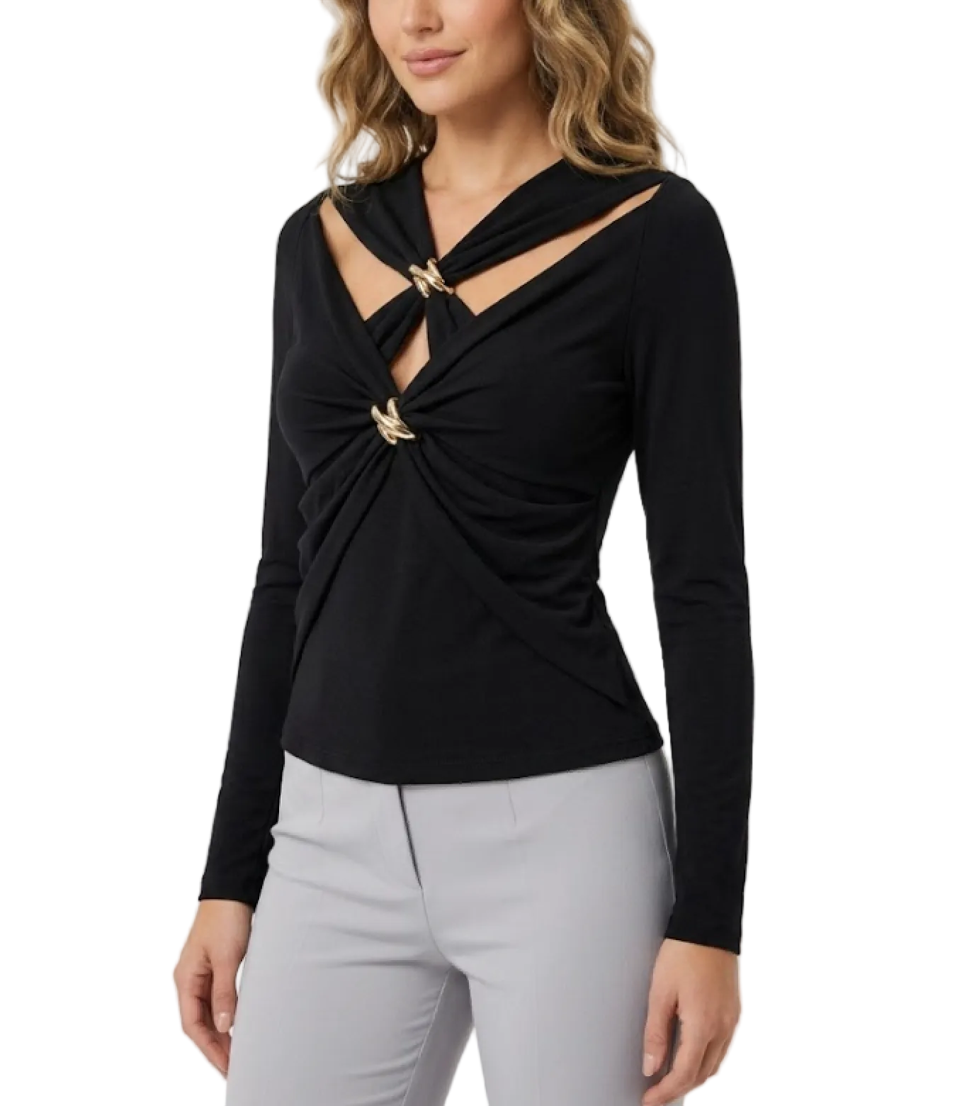 Trendy & Elegant Long Sleeve Butterfly Pleated Slim Waist Blouses for Women - B6-TOP-B768