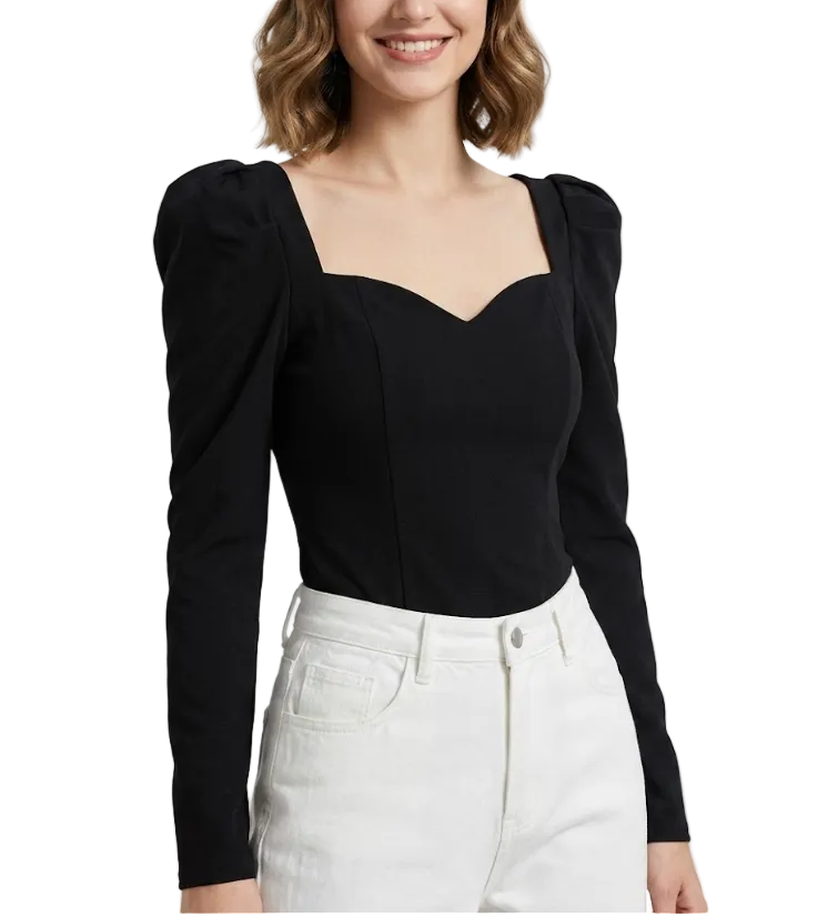 Trendy & Elegant Long Sleeve Sweetheart Neck Blouses - B1-TOP-V160