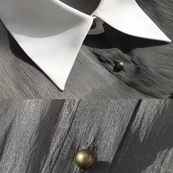 Trendy & Elegant Long Sleeve Wide Cuff Collar Shirt for Women - SM8-TOP-135