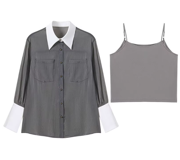 Trendy & Elegant Long Sleeve Wide Cuff Collar Shirt for Women - SM8-TOP-135