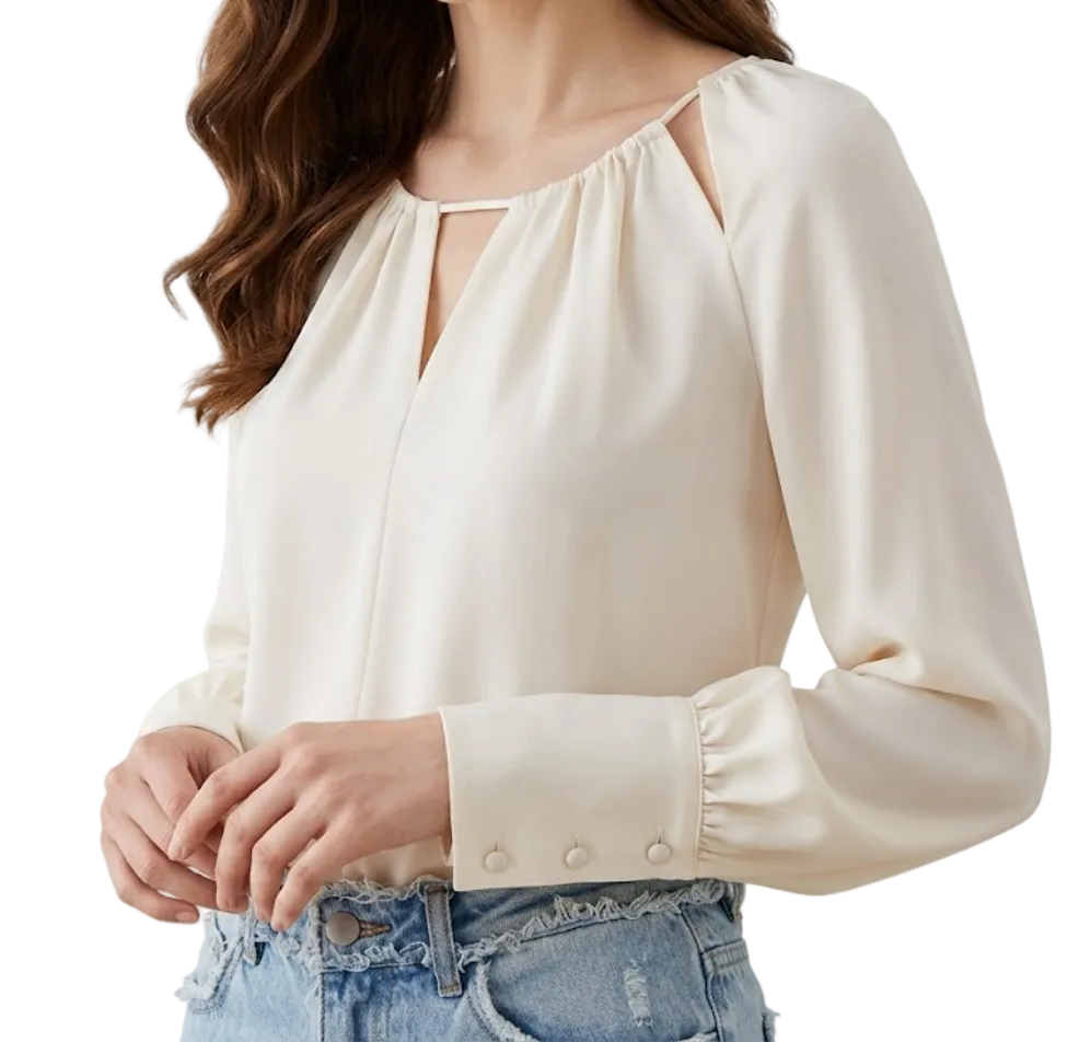 Trendy & Elegant Long Sleeve Wide Cuff Pullover Blouses for Women  - B13-TOP-125