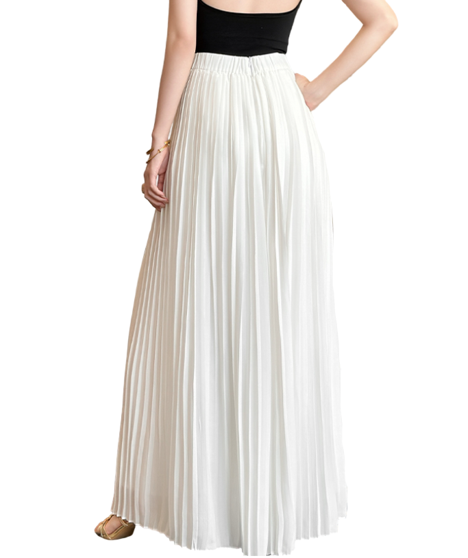 Trendy & Elegant Pleated High Waist Flowy Wide Leg Pants for Women - B4-DP-05