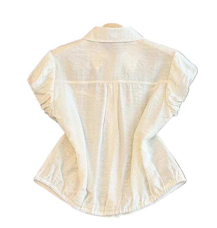 Trendy & Elegant Short Sleeve Collar Shirts for Women  -B6-TOP-B744