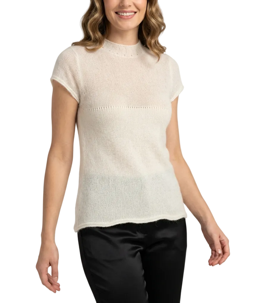 Trendy & Elegant Short Sleeve Thin knitted Blouses for Women - B6-TOP-B784