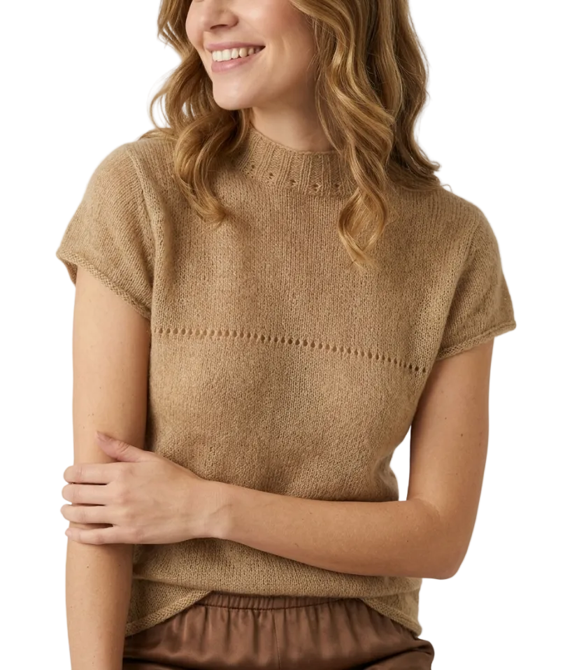 Trendy & Elegant Short Sleeve Thin knitted Blouses for Women - B6-TOP-B784