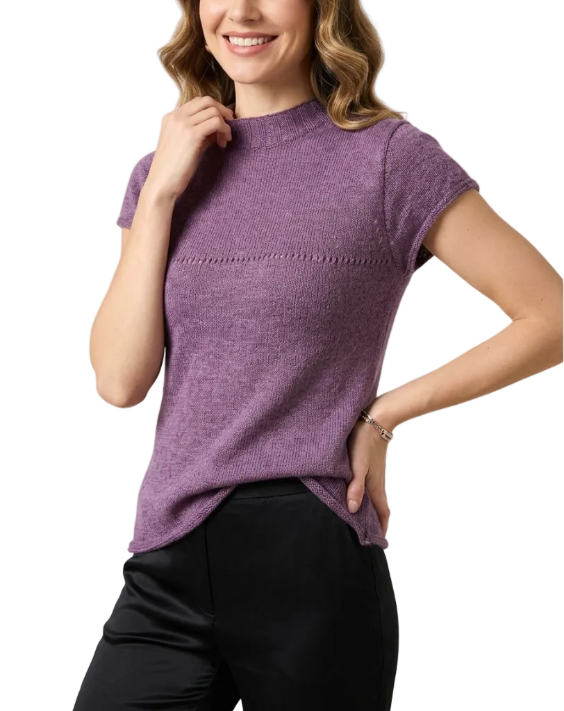 Trendy & Elegant Short Sleeve Thin knitted Blouses for Women - B6-TOP-B784