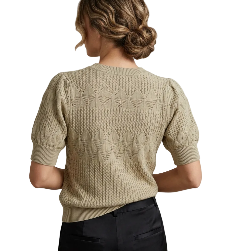 Trendy & Elegant Short Sleeve knitted Blouses for Women - B6-TOP-B781