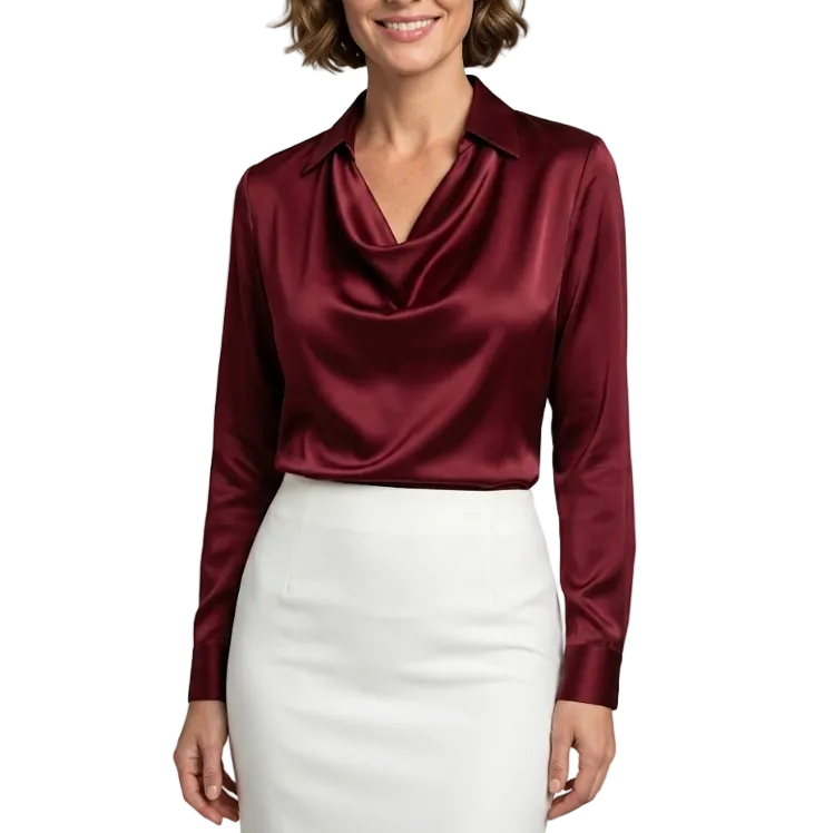 Trendy & Elegant Silk Satin Full Sleeve Blouse for Women -B2-T0P-50