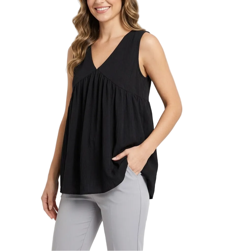 Trendy & Elegant Sleeveless Pleated Front Comfy Summer Blouses for Women - B6-TOP-B755