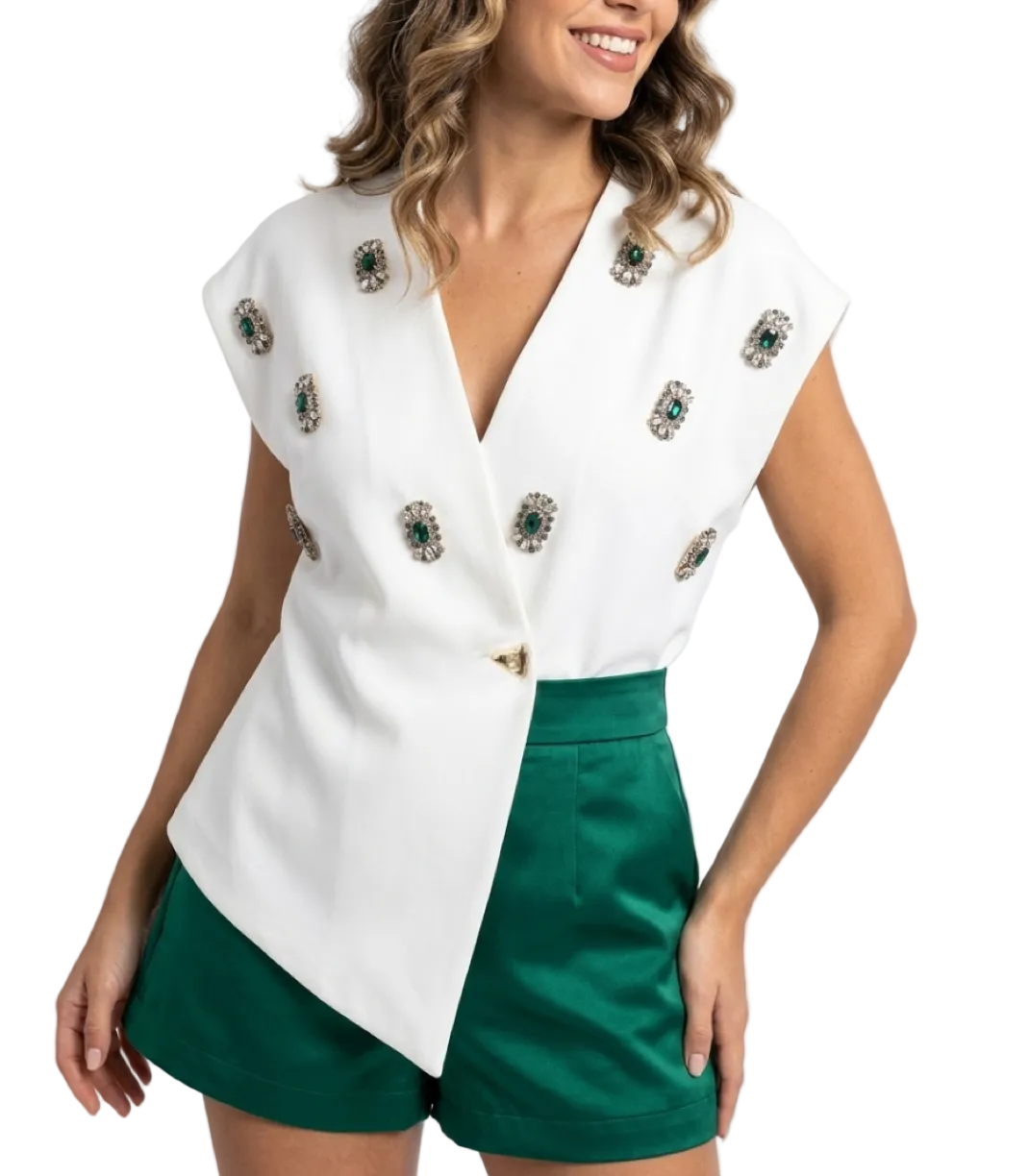 Trendy & Elegant Slim Waist V-neck  Blouses for Women - B6-TOP-B780