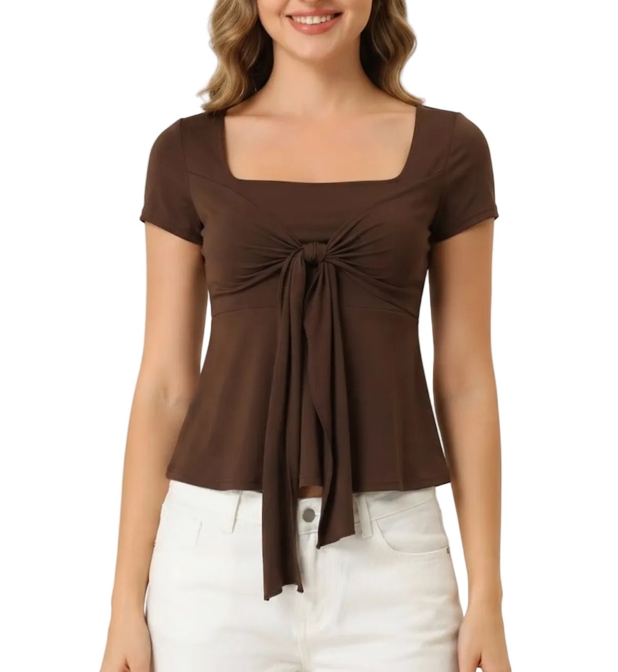 Trendy & Elegant Square-neck Short Sleeve Tops for Women - BP-B20 -TOP-149