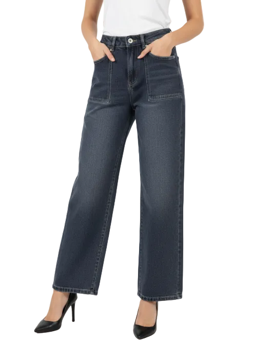 Trendy & Elegant Straight Leg Denim Pants for Women - B2-JP-CP-406