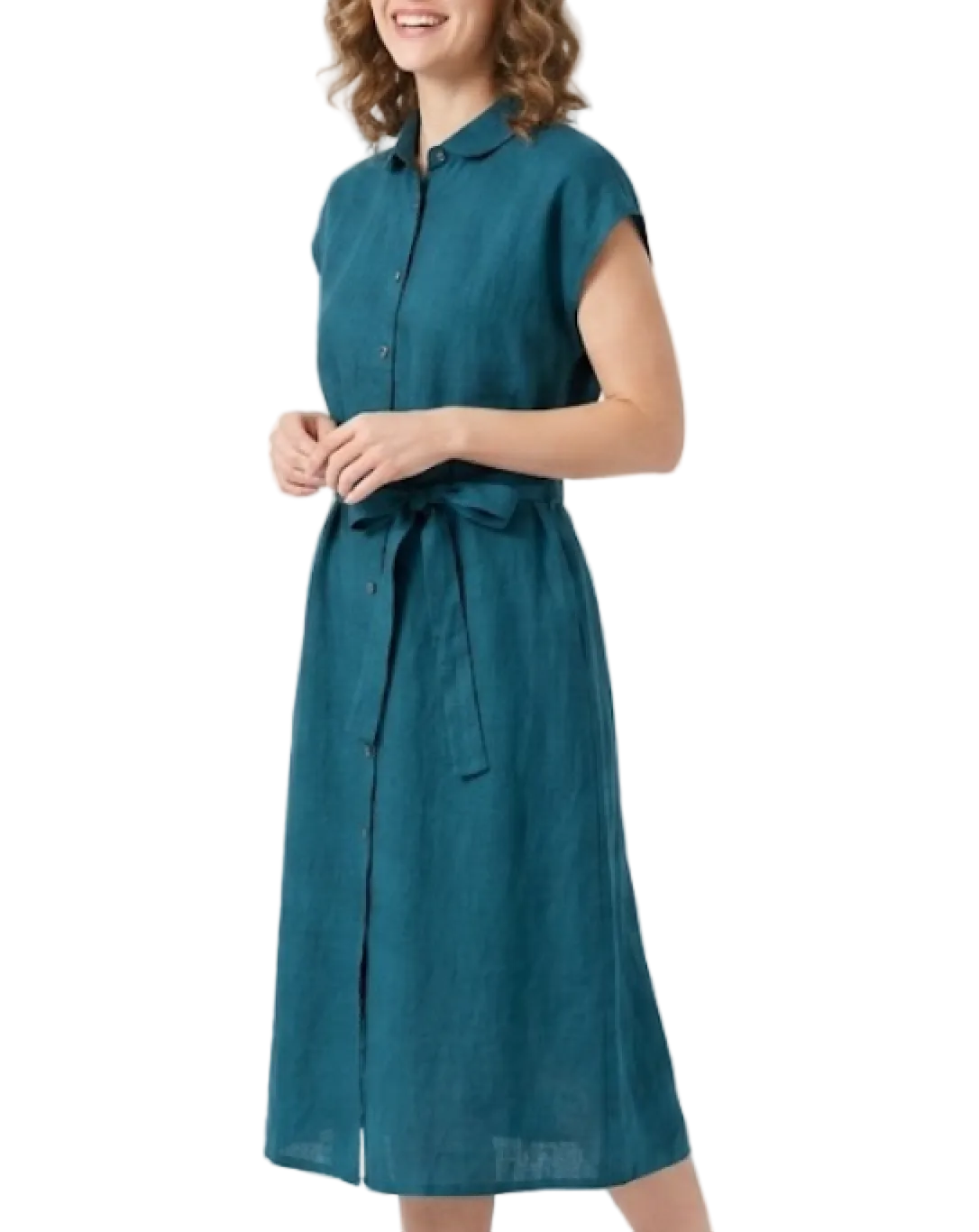 Trendy & Elegant Button Front Comfy Cotton Linen Summer Dresses - B6-DRESS-71