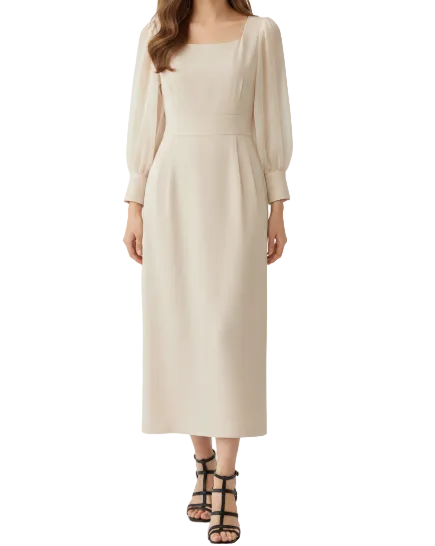 Trendy & Elegant Long Chiffon Sleeve Versatile Dresses - B6-DRESS-80