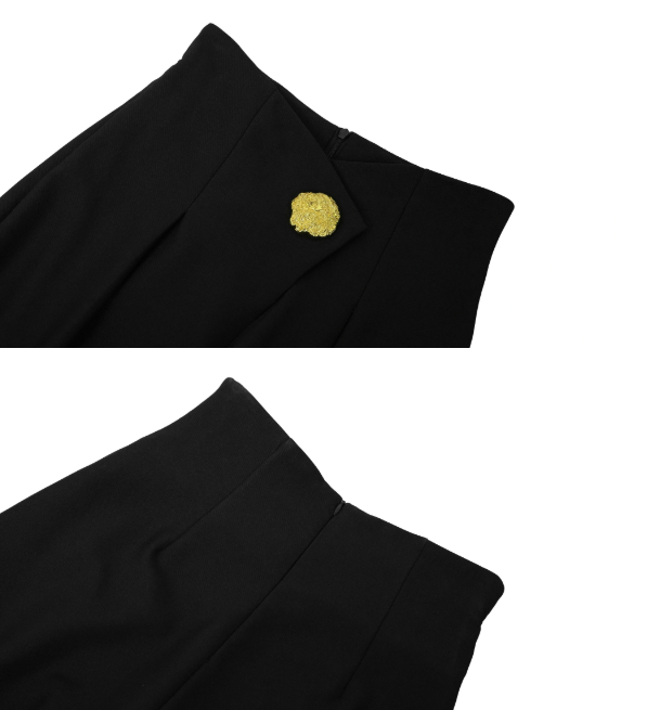 Trendy & Elegant Pleated High Waist Wide Leg Black Dress Pants for Women - B4-DP-06